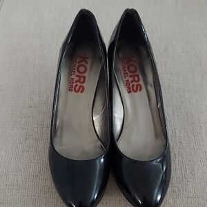 Kors By Michael Kors Black Patent Leather Low-Heeled Pumps